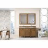 James Martin Vanities Brittany 60in Double Vanity, Saddle Brown w/ 3 CM Carrara Marble Top 650-V60D-SBR-3CAR